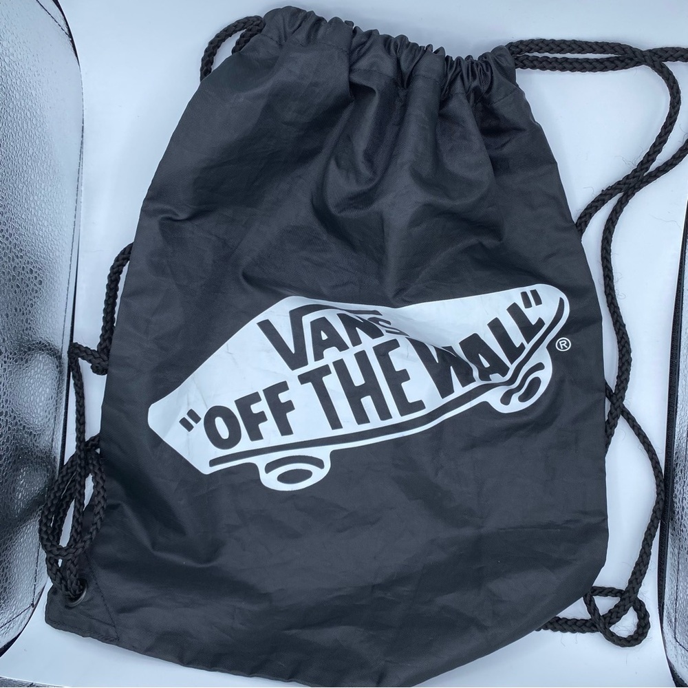 Vans Black Logo Backpack Drawstring Bag Lightweight Classic Design‎ Packable